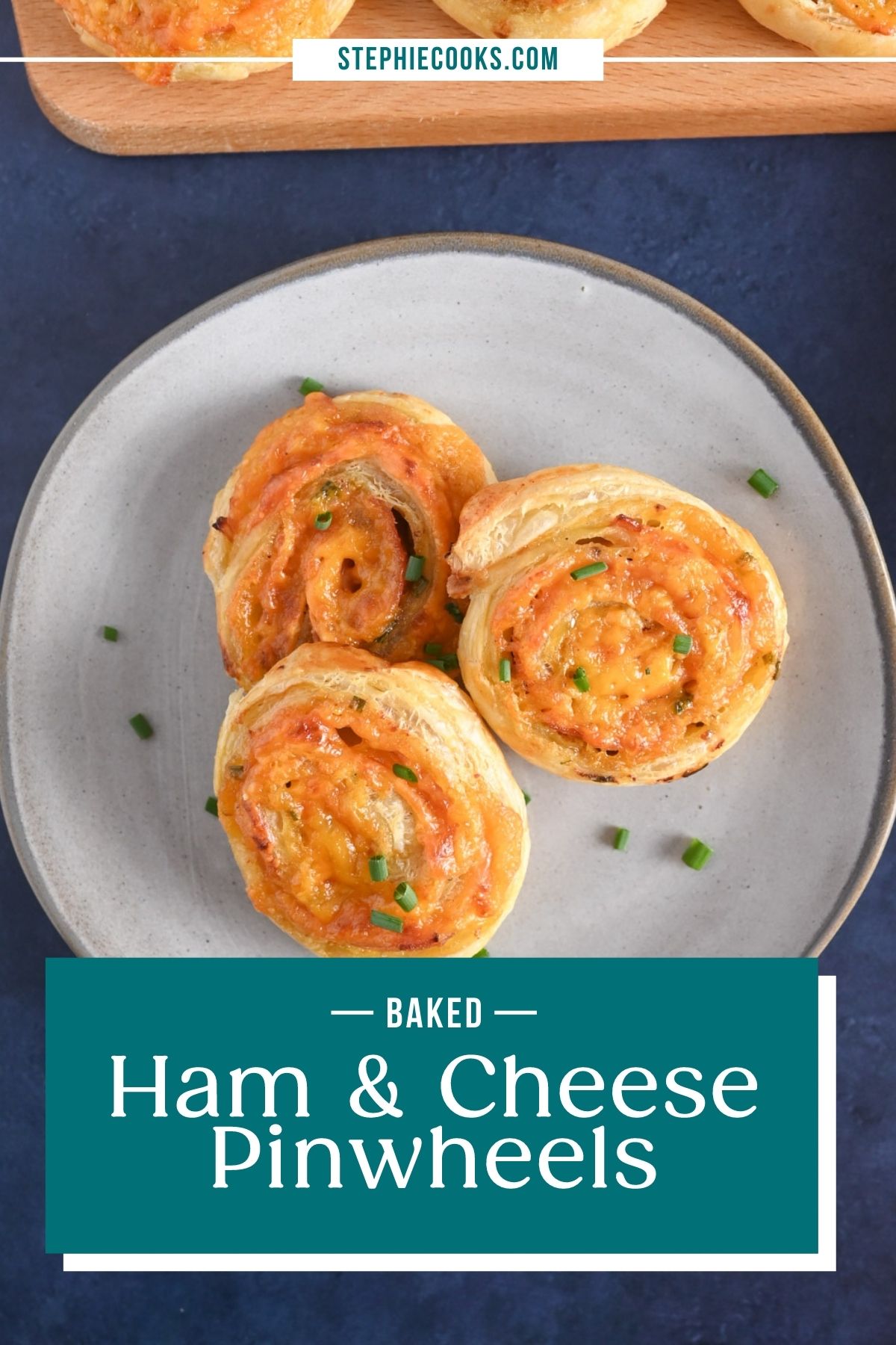 Hot Ham and Cheese Pinwheels Pin Imagery Stephie Cooks
