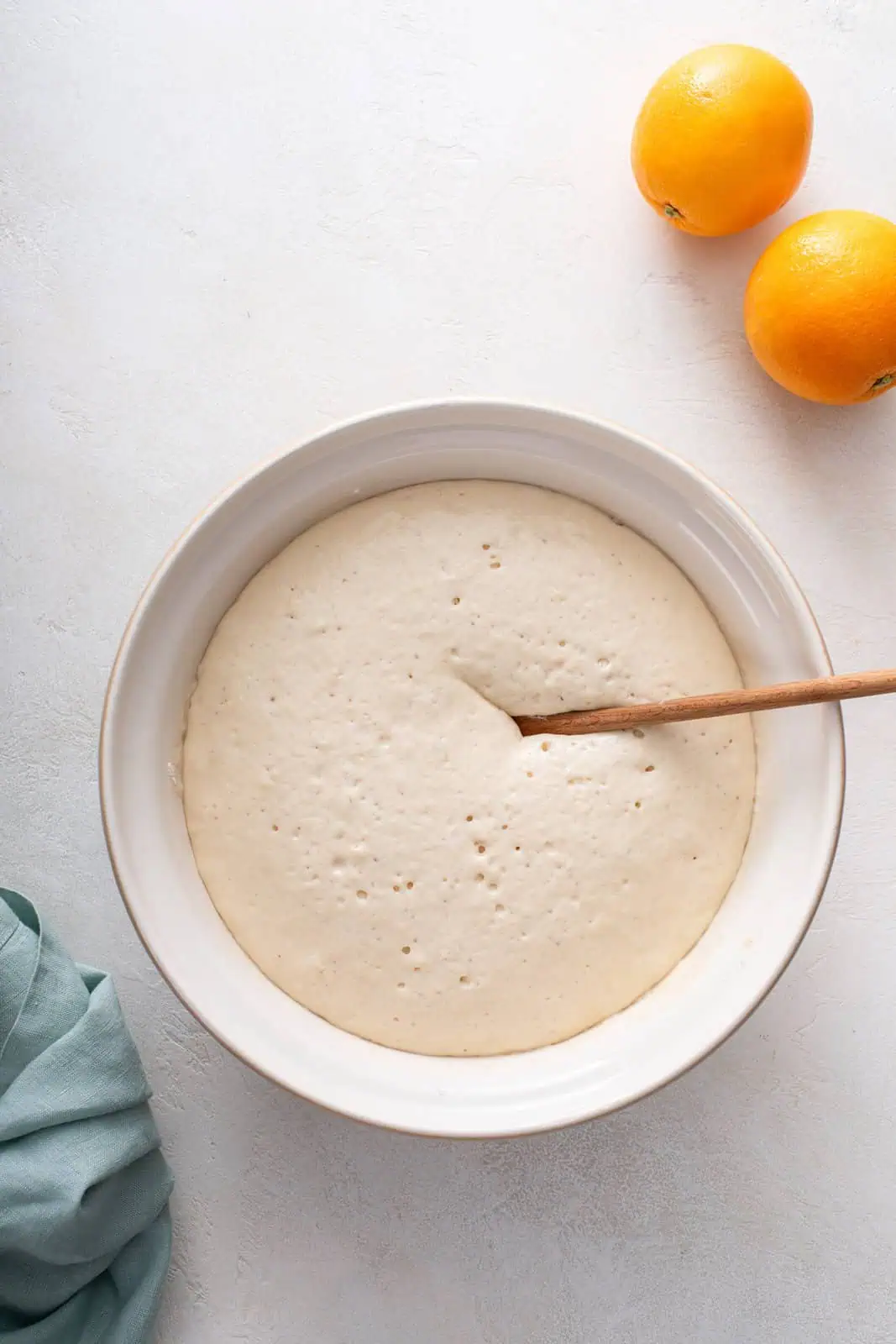 Sweet roll dough after the first rise.