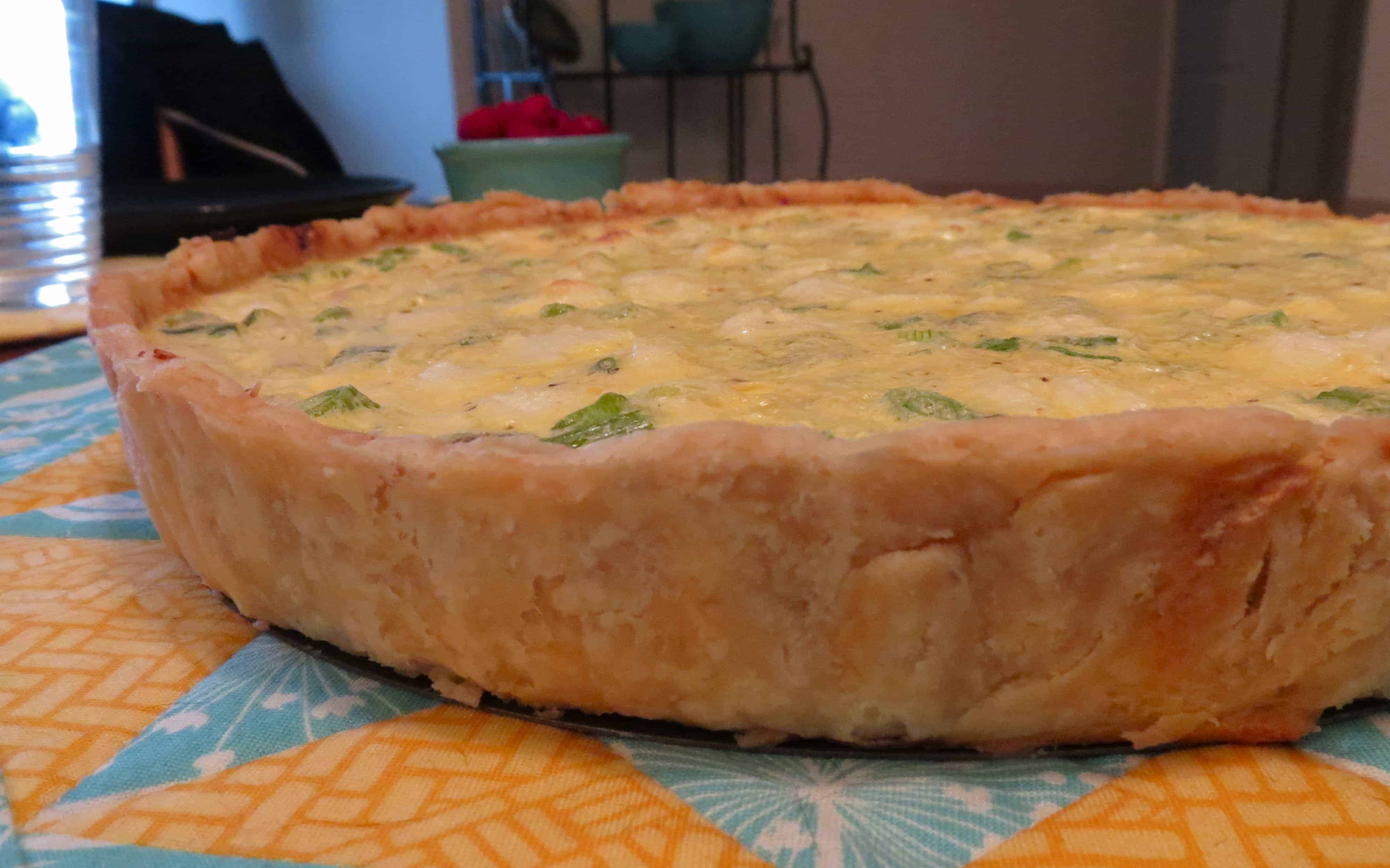 Sweet Onion, Asparagus and Goat Cheese Quiche