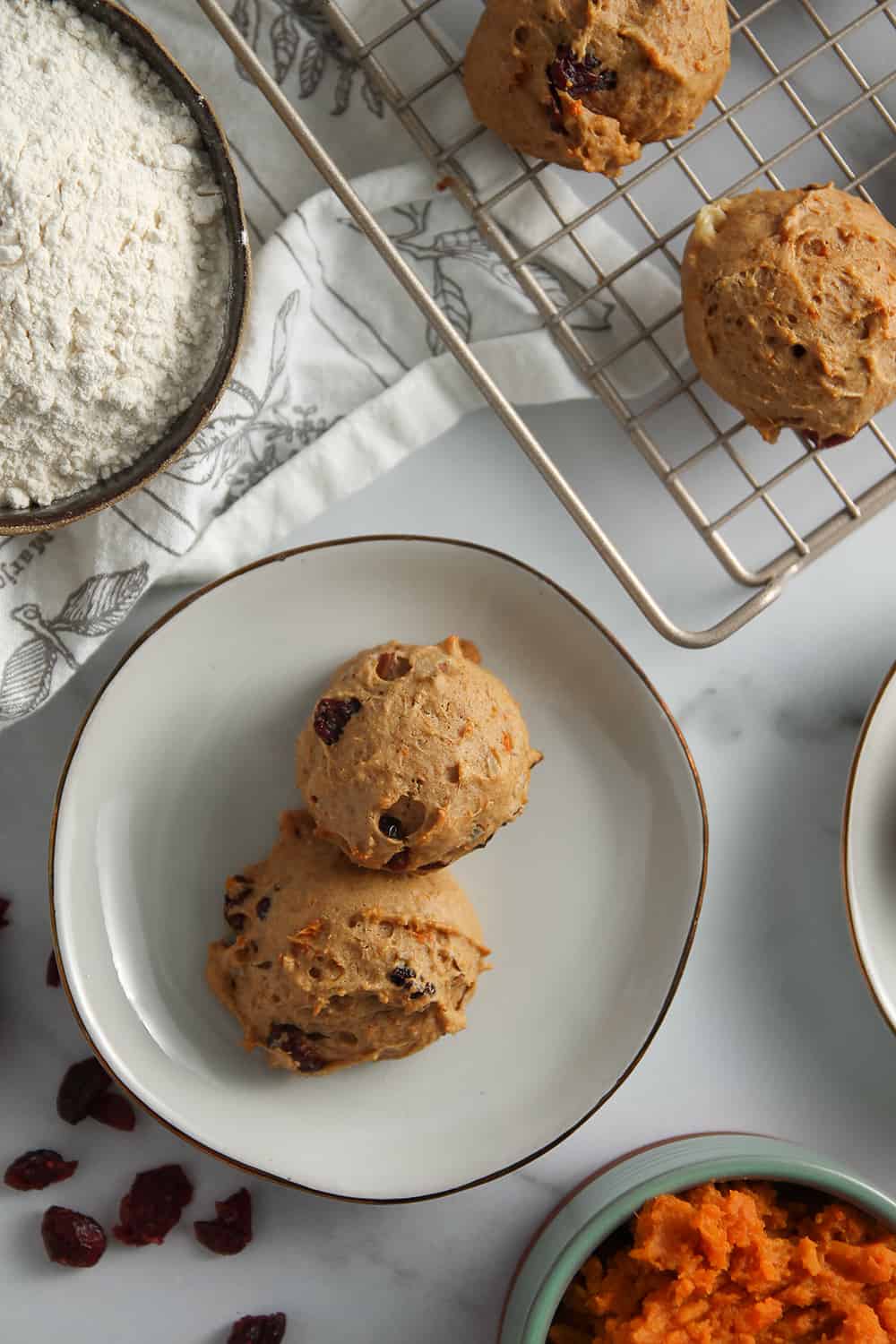 Sweet Potato Cookies are easy to make and are full of sweet potato and dried cranberries.