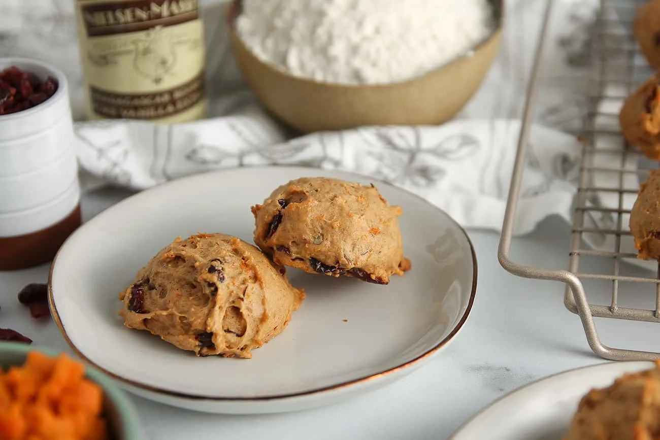Sweet Potato Cookies are soft and cakey - the perfect cookie to serve with an afternoon cup of coffee! 