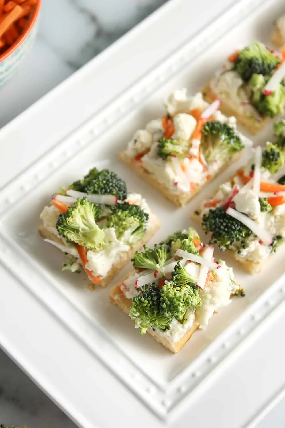 Vegetable Pizza is a staple appetizer in the Midwest