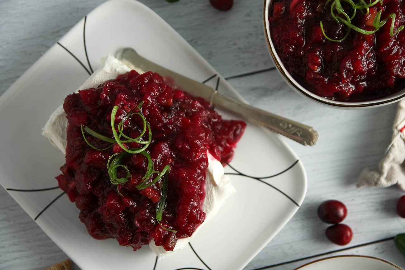 Cranberry Cream Cheese Dip is the easiest appetizer ever, made with cream cheese and Texas Cranberry Chutney