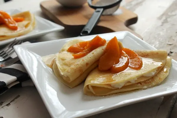 Peach and Ricotta Crepes 