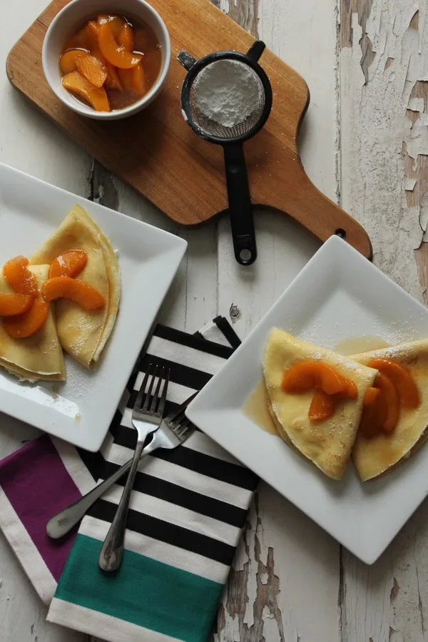 Peach and Ricotta Crepes 