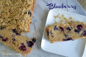 {Friends First with Sarcastic Cooking} Blueberry Cobbler Bread