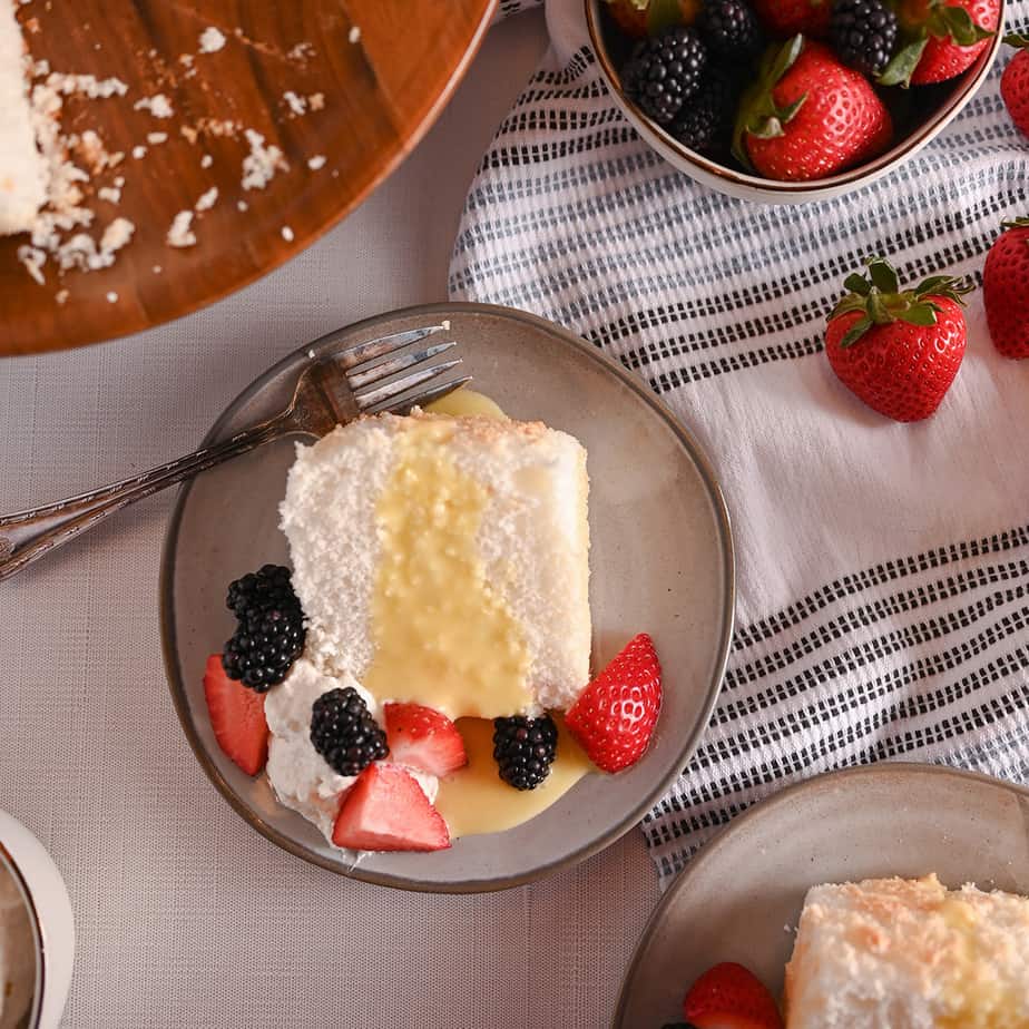 Mini Angel Food Cake in a Loaf Pan - Dessert for Two