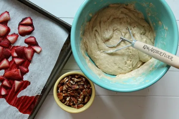 Roasted Strawberry Muffin Batter