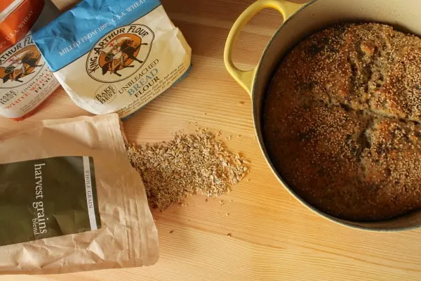 Multi-grain sourdough boule with King Arthur Flour 