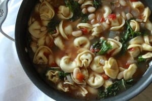 Tortellini, Kale, and White Bean Soup