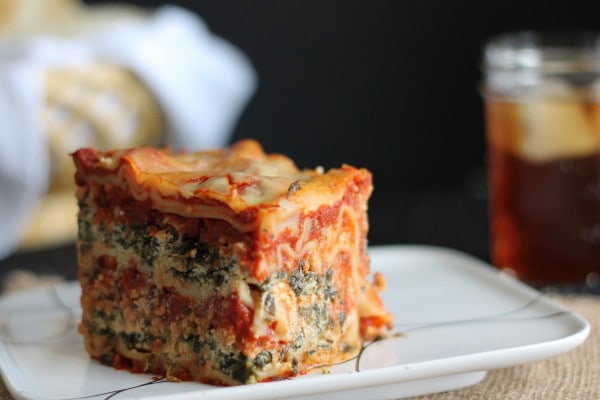 Slow Cooker Lasagna with Ground Pork & Spinach