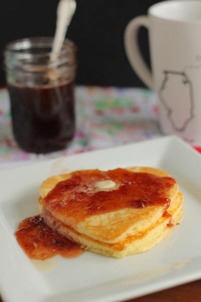 Lemon Ricotta Pancakes with Strawberry Maple Syrup
