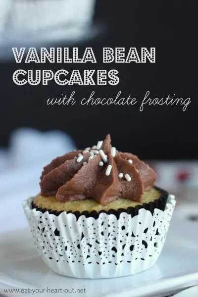 Vanilla Bean Cupcakes with Chocolate Frosting