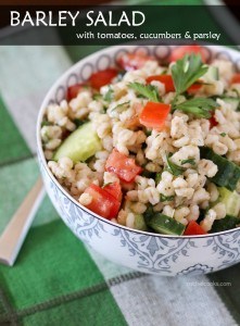 {Friends First with Rachel Cooks} Barley Salad with Tomatoes, Cucumbers and Parsley