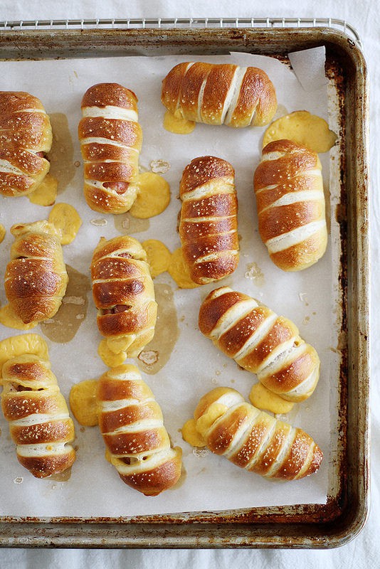 cheesy pretzel dogs