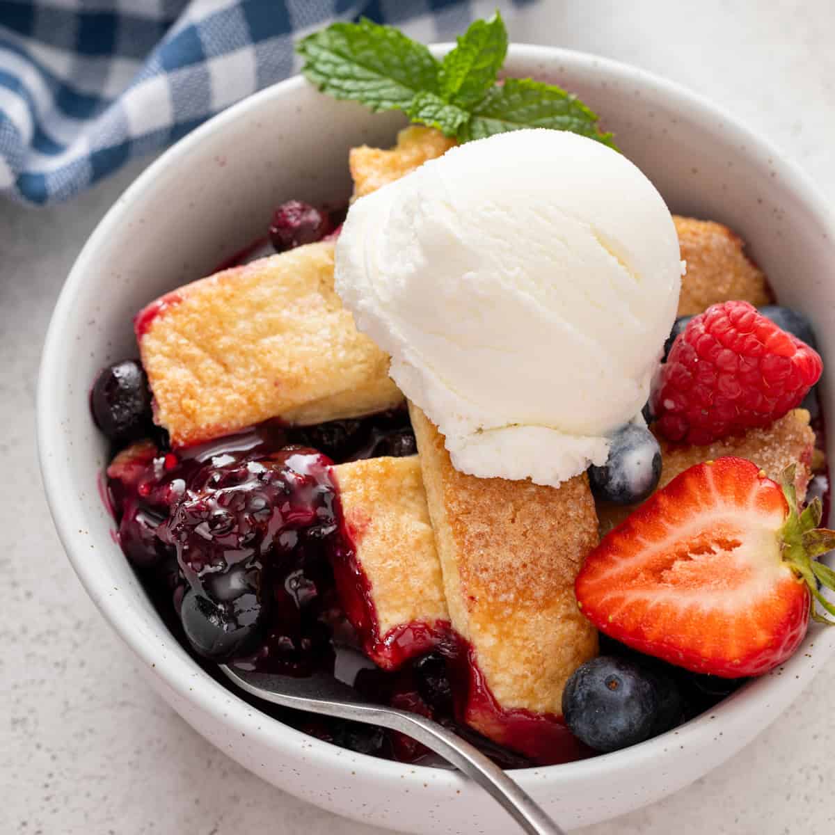 Mixed Berry Cobbler with Pie Crust - Stephie Cooks