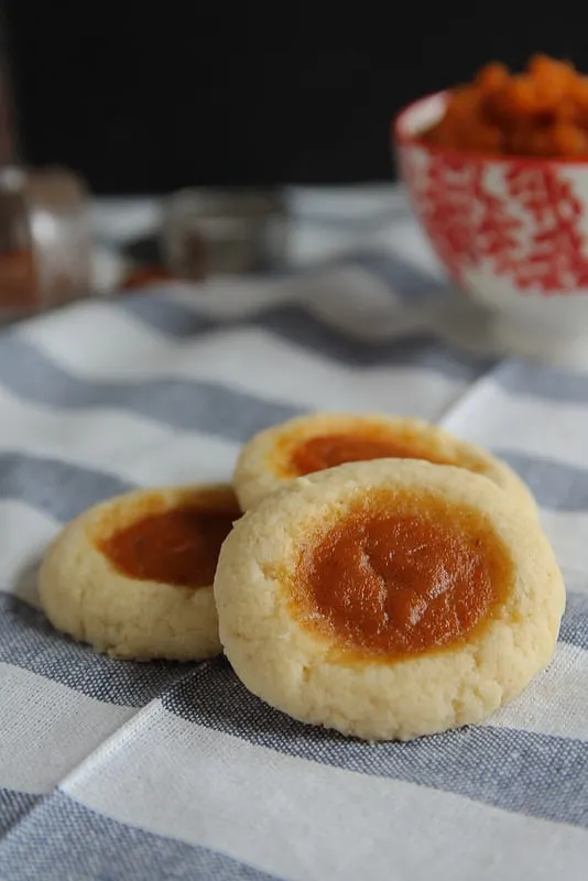 Pumpkin Pie Thumbprint Cookies