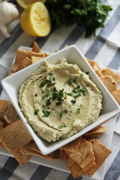 Roasted Garlic Parmesan White Bean Dip