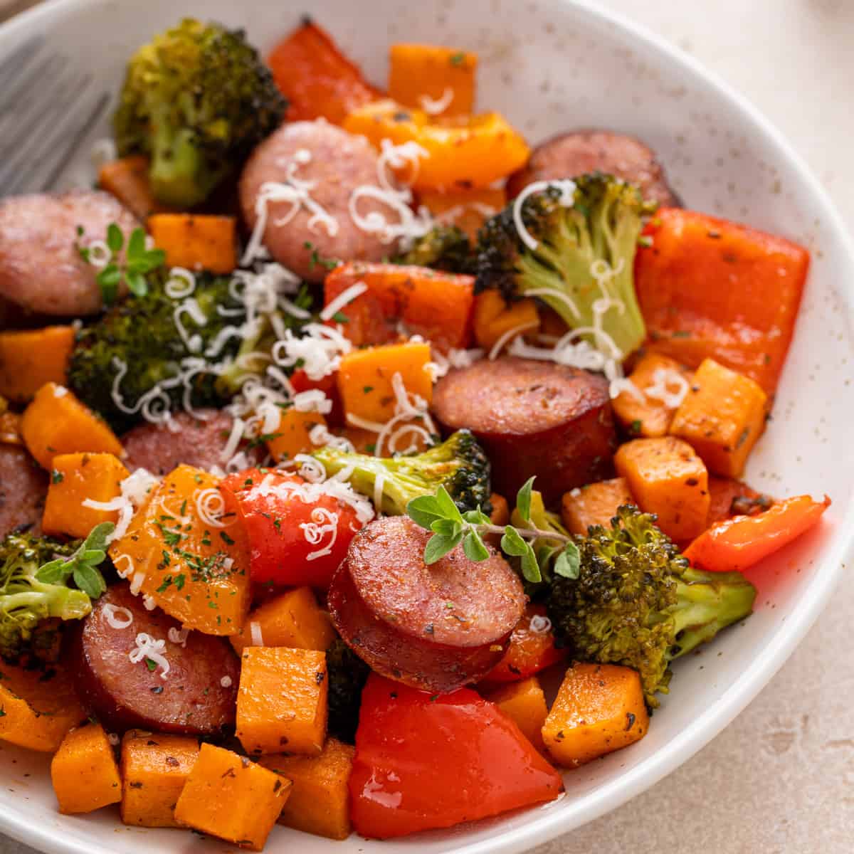 Sheet Pan Sausage and Veggies [www.stephiecooks.com]