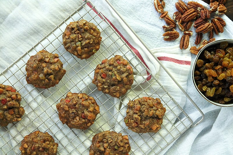Fruitcake Cookies are full of candied and dried fruit, nuts and spices.