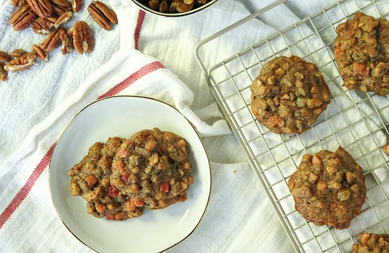 Fruitcake Cookies are moist and flavorful, full of candied fruits, nuts and spices