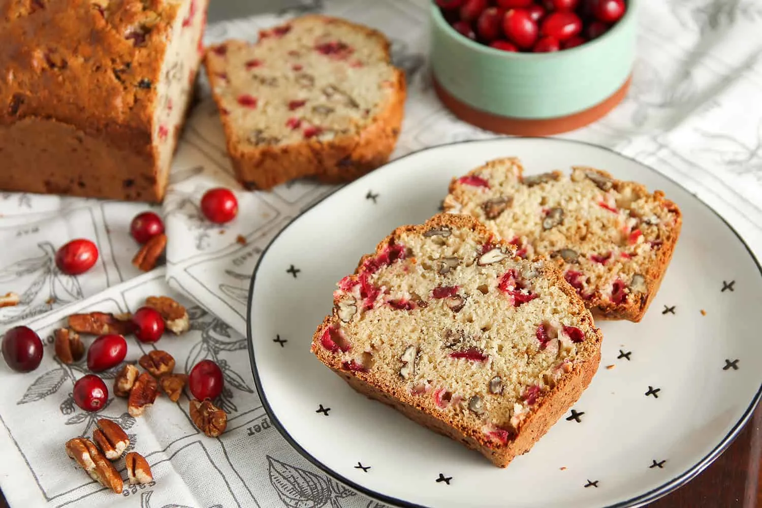 Cranberry Nut Bread is full of fresh cranberries and pecans. This is an easy quick bread you’ll want to make again and again.