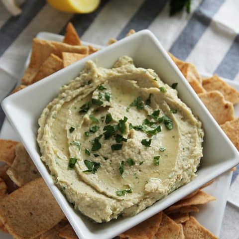 Roasted Garlic Parmesan White Bean Dip