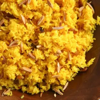 Ginger-Turmeric Rice is a perfect accompaniment to Quick Moroccan Chicken Stew