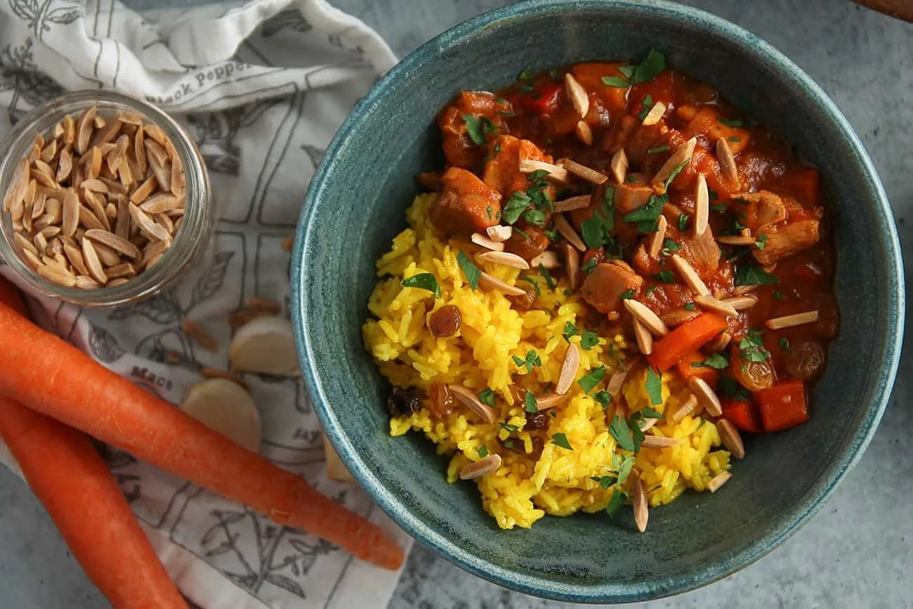 Quick Moroccan Chicken Stew is so flavorful, you'll never guess that it was made in under an hour.