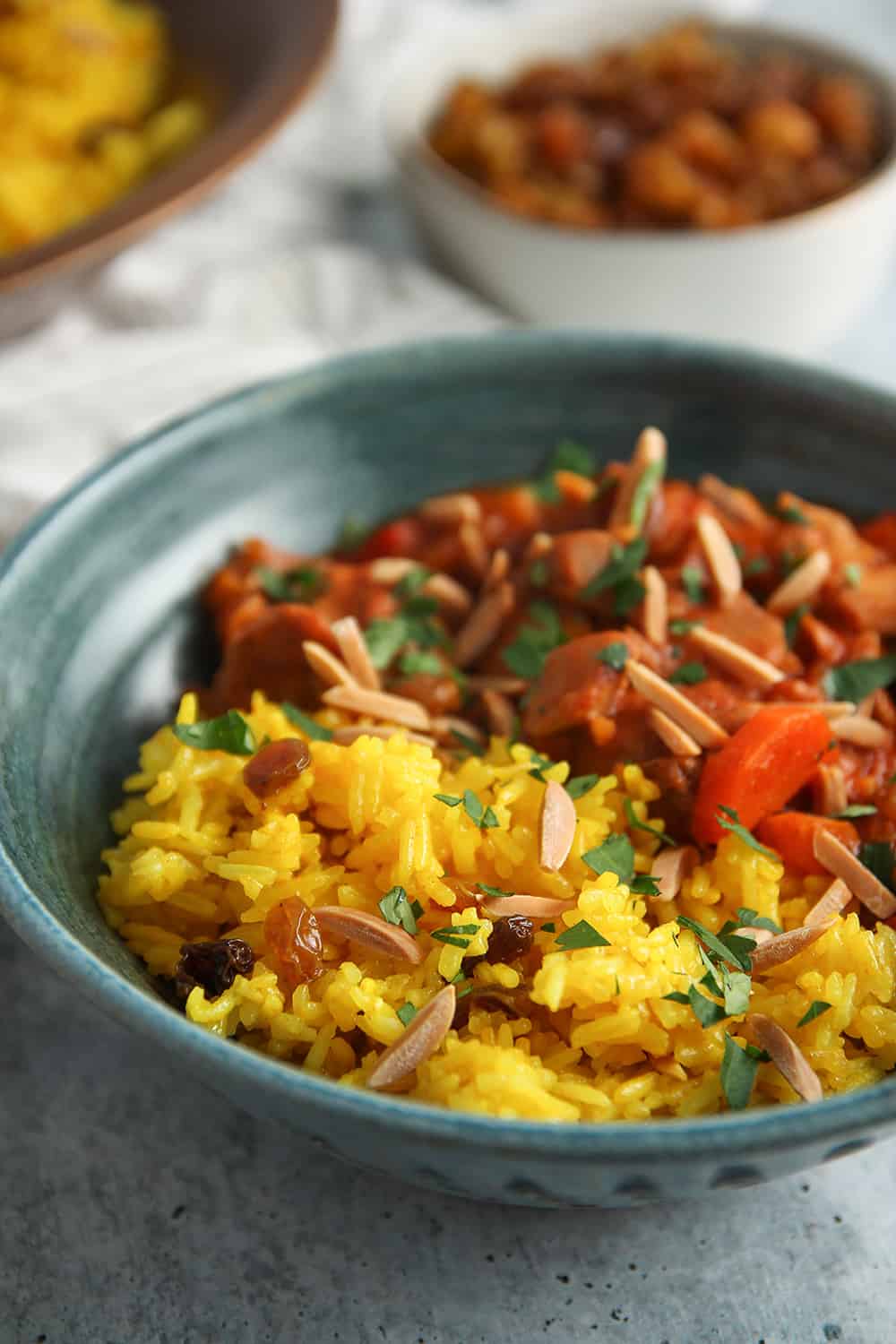Complement the rich flavors of Quick Moroccan Chicken Stew with Ginger-Turmeric Rice
