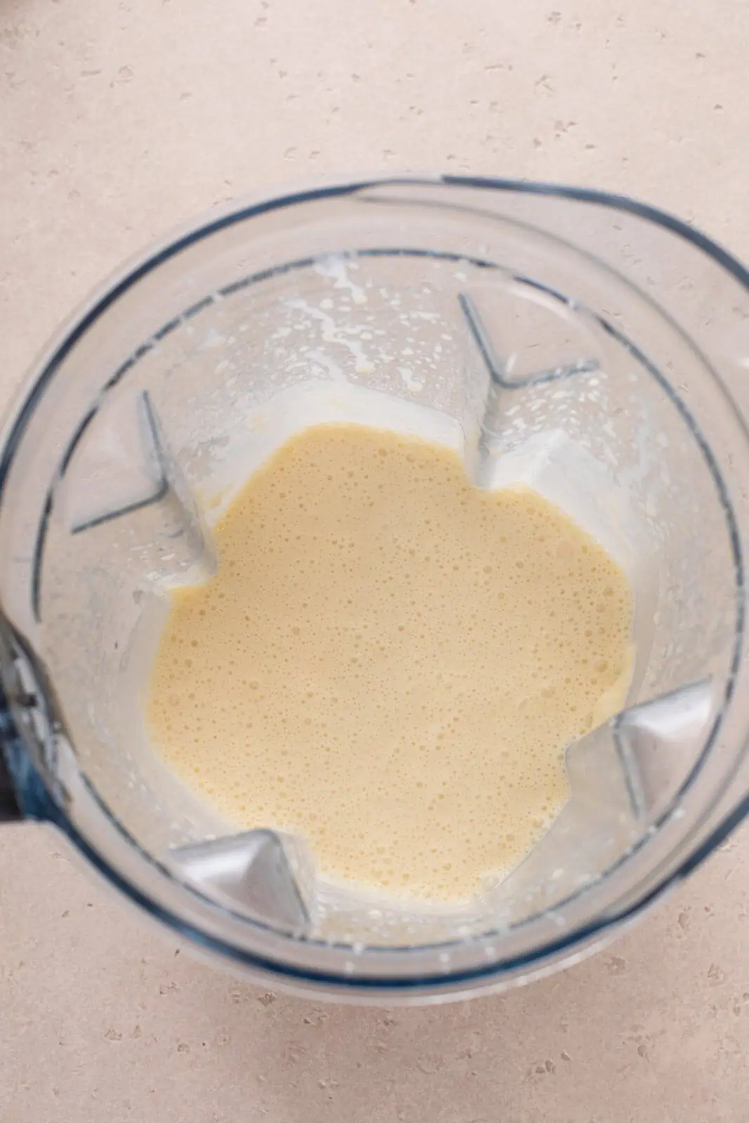 Crepe batter in a blender.